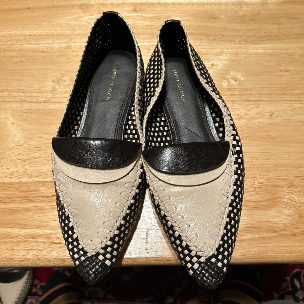 TORY BURCH
Checkered Leather Loafer In Coco Cream